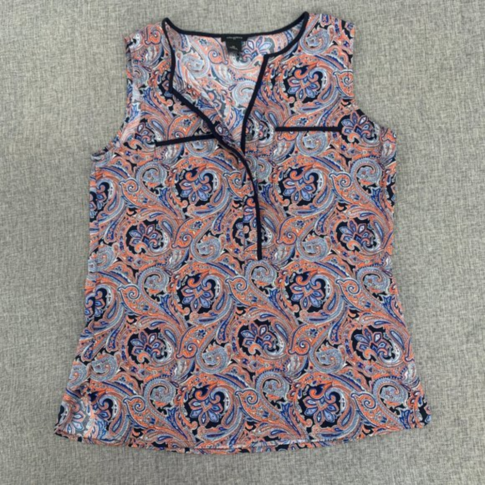 Ann Taylor Lightweight Sleeveless Blouse XS Paisley Print‎ 100% Polyester